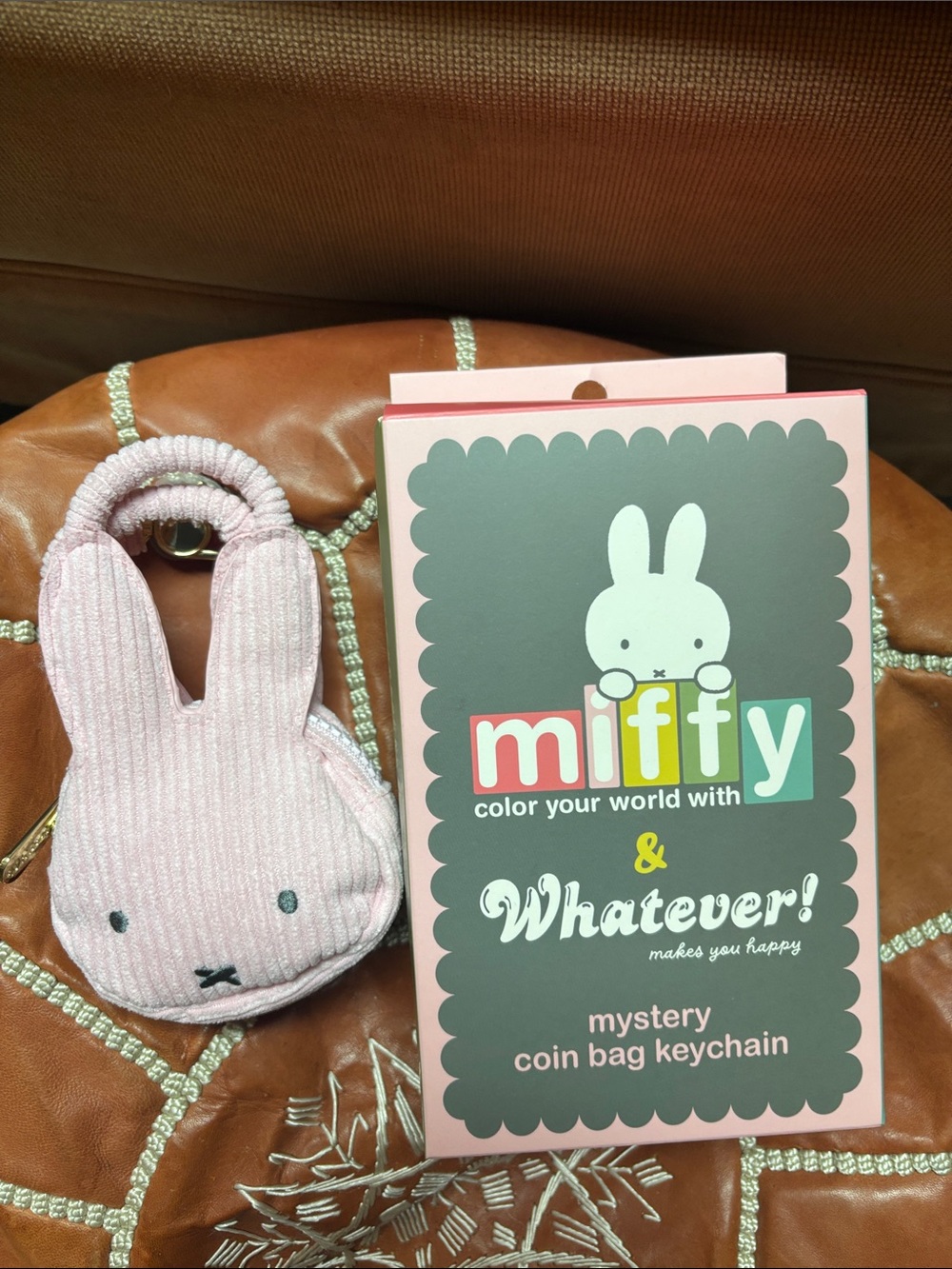 miffy Pink Bunny Coin Bag Keychain with Box
